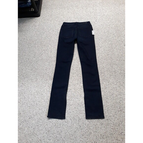 27 Paige Side Split hem Straight Leg Dark Wash Blue NEW - Picture 6 of 10